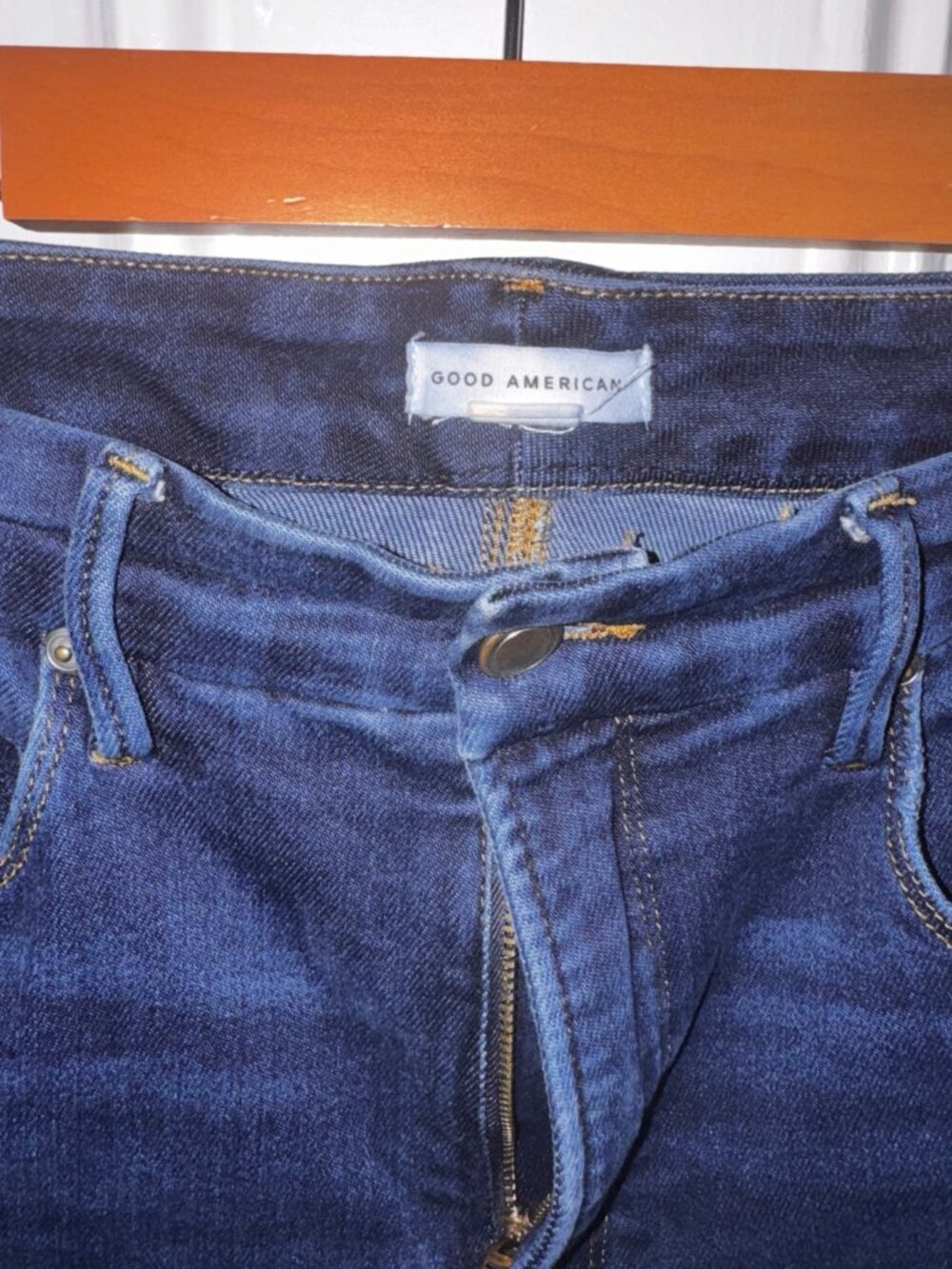 Good American Soft-Tech Good Waist Skinny Cropped Jeans Indigo511 Size 10